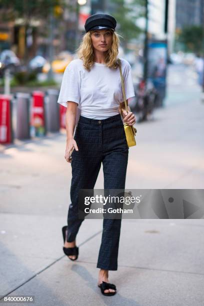 Model Elsa Hosk is seen going to fittings for the 2017 Victoria's Secret Fashion Show in Midtown on August 27, 2017 in New York City.