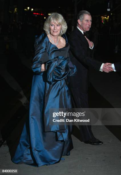 Prince Charles, Prince of Wales and Camilla, Duchess of Cornwall attend the Royal Variety Performance at the London Palladium on December 11, 2008 in...