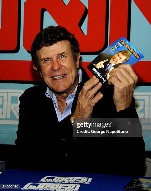 Radio legend and Hall of Fame broadcaster "Cousin" Bruce Morrow visits J&R Music and Computer World on December 4, 2008 in New York City.