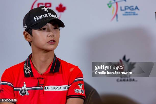 Canadian Pacific Women's Open champion Sung Hyun Park during a press conference with the media after the final round of the Canadian Pacific Women's...