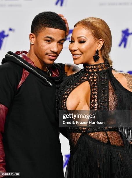 Rose Burgundy and Hazel-E attend the 2017 MTV Video Music Awards at The Forum on August 27, 2017 in Inglewood, California.