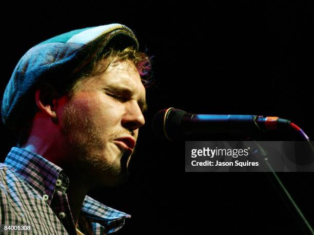 Gaslight Anthem performs during the 7th Annual KRBZ's Night The Buzz Stole Christmas at The Midland by AMC on December 10, 2008 in Kansas City,...