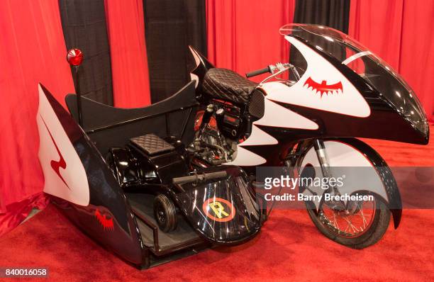 The Batcycle from the 60s television series on display during the Wizard World Chicago Comic-Con at Donald E. Stephens Convention Center on August...
