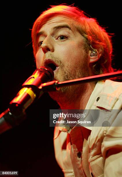 Andrew McMahon of Jack's Mannequin performs during the 7th Annual KRBZ's Night The Buzz Stole Christmas at The Midland by AMC on December 10, 2008 in...