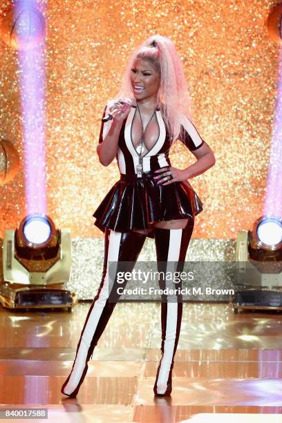 Nicki Minaj performs onstage during the 2017 MTV Video Music Awards at The Forum on August 27, 2017 in Inglewood, California.