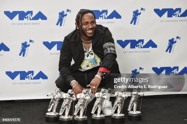 Kendrick Lamar, winner of Video of the Year, Best Hip Hop, Best Cinematography, Best Direction, Best Art Direction, Best Visual Effects for 'Humble',...