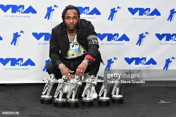 Kendrick Lamar, winner of Video of the Year, Best Hip Hop, Best Cinematography, Best Direction, Best Art Direction, Best Visual Effects for 'Humble',...