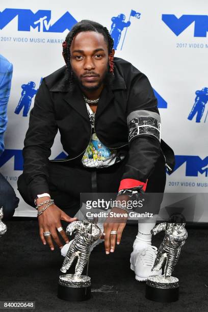 Kendrick Lamar, winner of Video of the Year, Best Hip Hop, Best Cinematography, Best Direction, Best Art Direction, Best Visual Effects for 'Humble',...