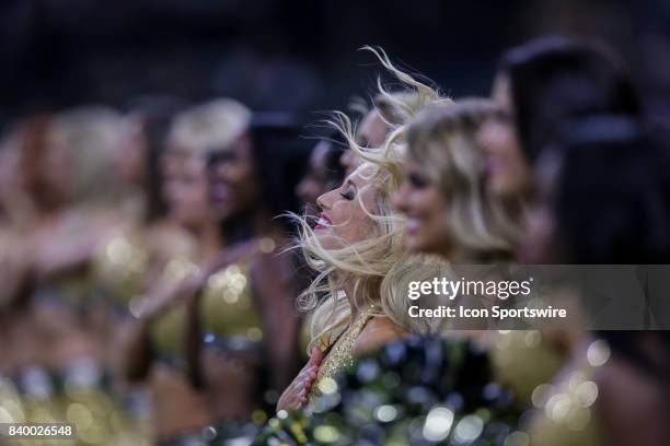 New Orleans Saints Saintsations entertain the crowd during the game between the New Orleans Saints and the Houston Texans on August 26, 2017 at the...