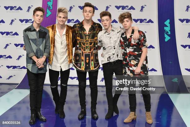 Pop quintet Why Don't We attend the 2017 MTV Video Music Awards at The Forum on August 27, 2017 in Inglewood, California.