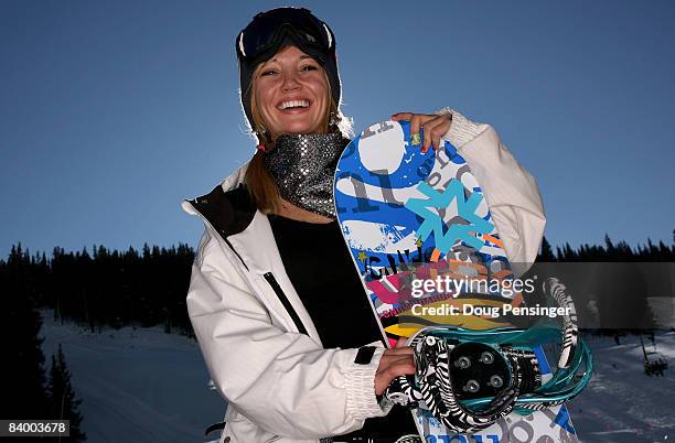 Kaitlyn Farrington of Bellevue, Idaho and member of the USA Snowboarding Halfpipe Rookie Team poses for a portrait during the US Snowboard Grand Prix...