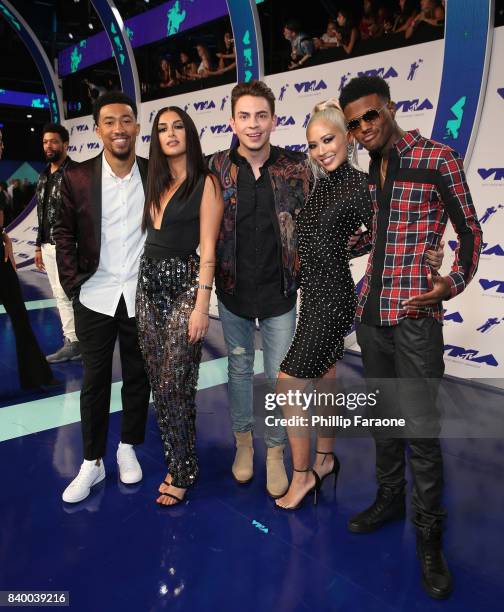 Lawrence Jackson, Tamara Dhia, Erik Zachary, Amy Pham and DC Young Fly attend the 2017 MTV Video Music Awards at The Forum on August 27, 2017 in...