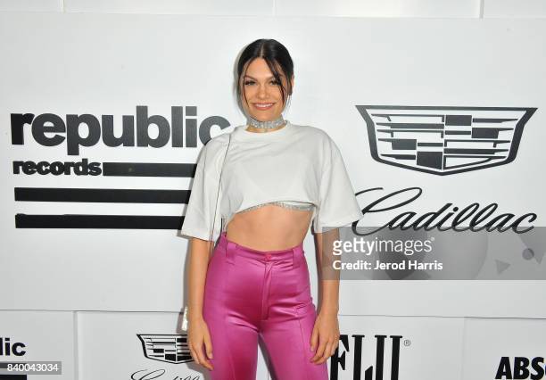 Jessie J attends the VMA after party hosted by Republic Records and Cadillac at TAO restaurant at the Dream Hotel on August 27, 2017 in Los Angeles,...