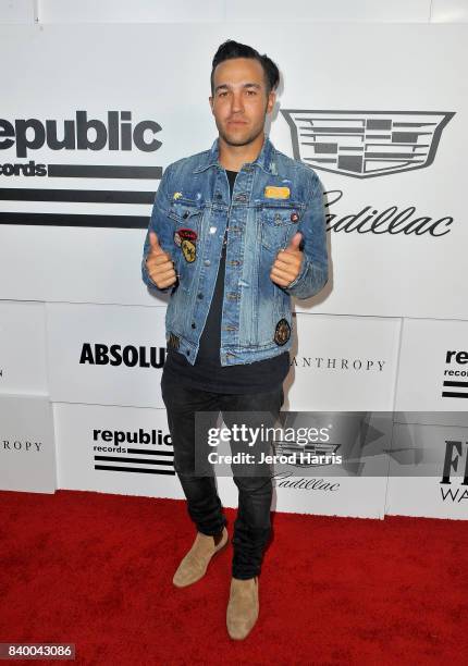 Pete Wentz attends the VMA after party hosted by Republic Records and Cadillac at TAO restaurant at the Dream Hotel on August 27, 2017 in Los...