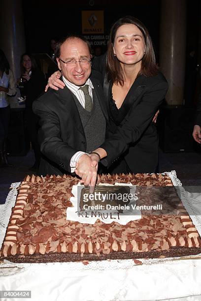 Andrea Baracco and Elisabeth Leriche-Bally attend the New Renault Laguna Coupe party at Le Banque on December 11, 2008 in Milan, Italy.