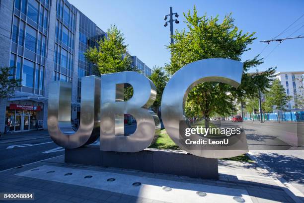 ubc sign, vancouver, canada - university of british columbia stock pictures, royalty-free photos & images