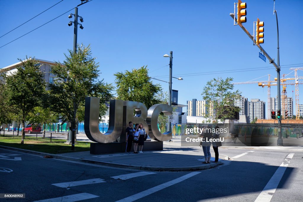 Taking Pictures In Front Of Ubc Sign Vancouver Canada High-Res Stock ...