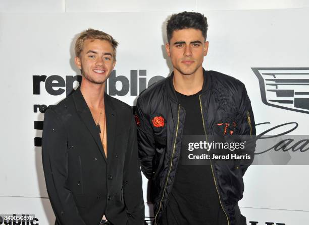 Jack Johnson and Jack Gilinsky of Jack & Jack attends the VMA after party hosted by Republic Records and Cadillac at TAO restaurant at the Dream...