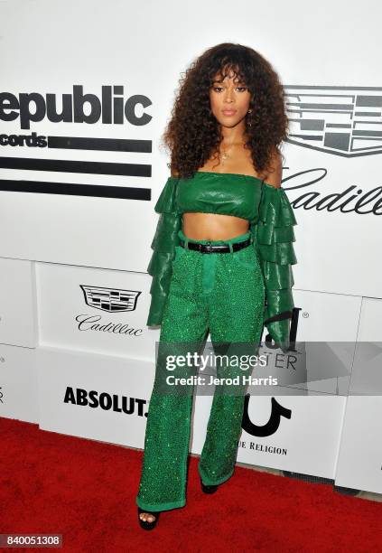 Serayah attends the VMA after party hosted by Republic Records and Cadillac at TAO restaurant at the Dream Hotel on August 27, 2017 in Los Angeles,...