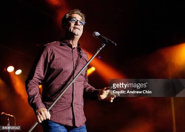 Singer-songwriter Huey Lewis of Huey Lewis and the News performs on stage during Summer NIght Concert Series at PNE Amphitheatre on August 27, 2017...