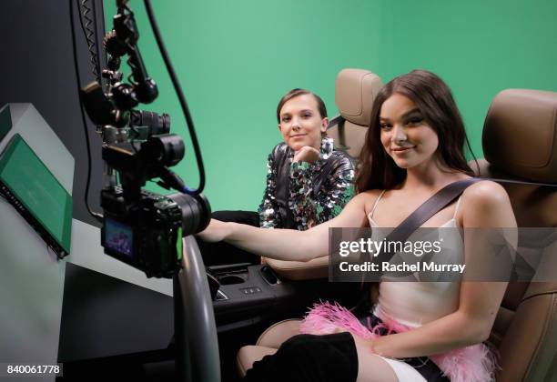 Millie Bobby Brown and Hailee Steinfeld attend the VMA after party hosted by Republic Records and Cadillac at TAO restaurant at the Dream Hotel on...