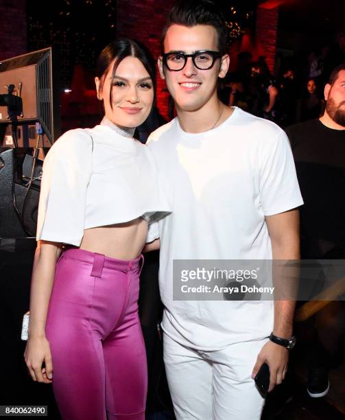 Jessie J and Stanaj attend the VMA after party hosted by Republic Records and Cadillac at TAO restaurant at the Dream Hotel on August 27, 2017 in Los...