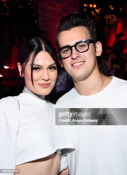 Jessie J and Stanaj attend the VMA after party hosted by Republic Records and Cadillac at TAO restaurant at the Dream Hotel on August 27, 2017 in Los...