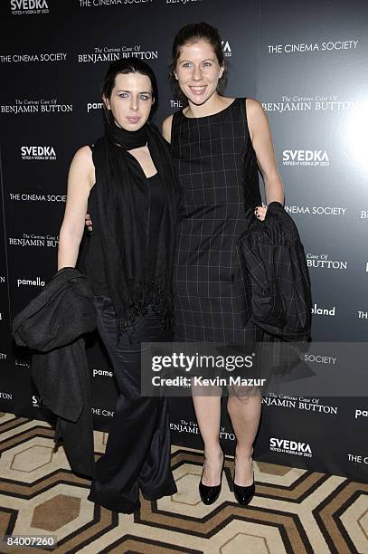 Actress Heather Matarazzo and girlfriend Carolyn Murphy attend the Cinema Society, Pamella Roland and Svedka screening of "The Curious Case of...