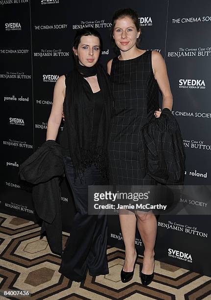 Actress Heather Matarazzo and girlfriend Carolyn Murphy attend the Cinema Society, Pamella Roland and Svedka screening of "The Curious Case of...