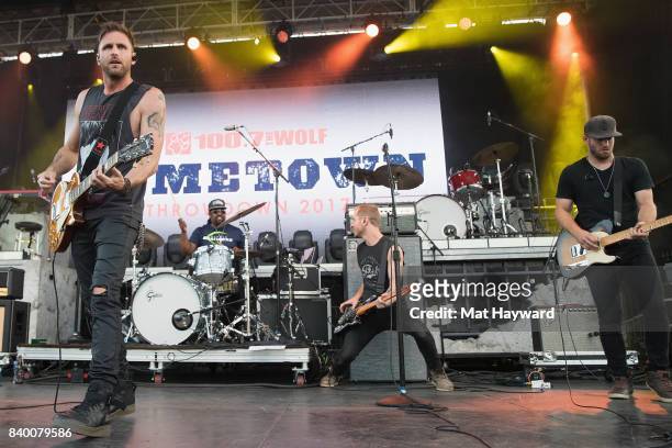 Country music singer Canaan Smith performs on stage during the Hometown Throwdown festival hosted by 100.7 The Wolf at Enumclaw Expo Center on August...
