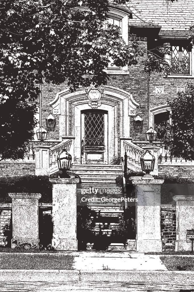 Front entrance of beautiful home with stone work