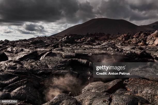 frozen lava of tolbachik volcano, kamchatka - lava plain stock pictures, royalty-free photos & images