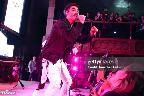 Joe Jonas of DNCE performs onstage at Republic Records VMA Party presented in partnership with FIJI Water at TAO at the Dream Hotel on August 27,...
