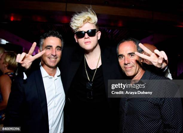 Avery Lipman, BloodPop, and Monte Lipman attend the VMA after party hosted by Republic Records and Cadillac at TAO restaurant at the Dream Hotel on...