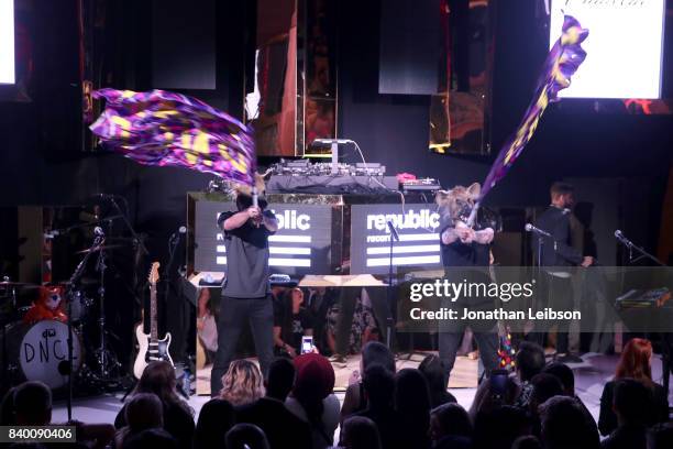 Performers introduce DNCE onstage at Republic Records VMA Party presented in partnership with FIJI Water at TAO at the Dream Hotel on August 27, 2017...