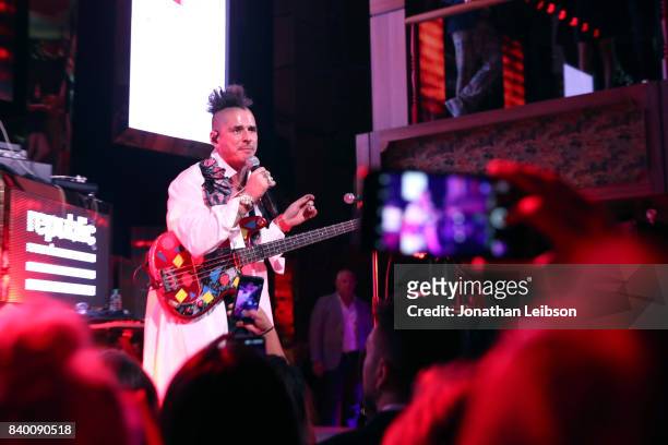 Cole Whittle of DNCE performs onstage at Republic Records VMA Party presented in partnership with FIJI Water at TAO at the Dream Hotel on August 27,...