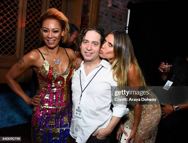 Mel B, Charlie Walk, and Heidi Klum attend the VMA after party hosted by Republic Records and Cadillac at TAO restaurant at the Dream Hotel on August...