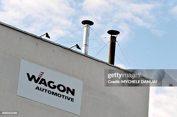 Picture taken on December 12, 2008 in Orbec, Normandy, northwestern France, shows a partial view with the logo of the factory of European car parts...