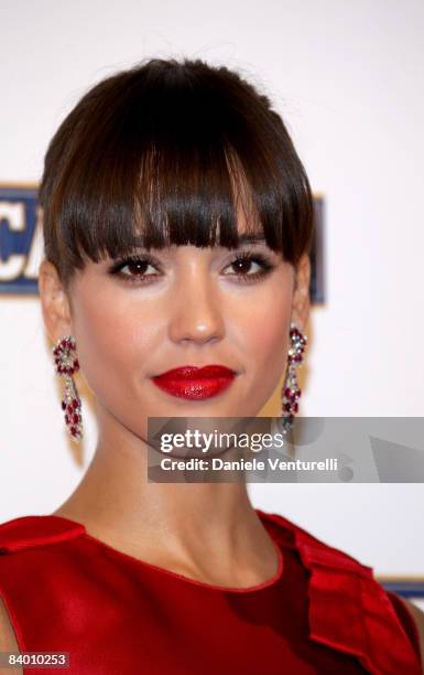 Actress Jessica Alba attends the Campari Club, 2009 Campari Calendar launch at La Permanente on December 2, 2008 in Milano, Italy.