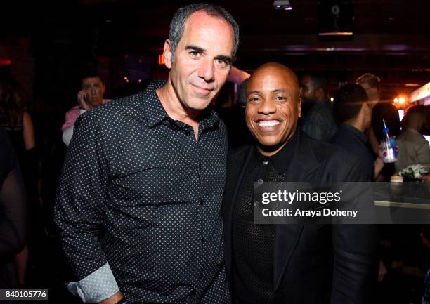 Republic Records CEO Monte Lipman and guest attend the VMA after party hosted by Republic Records and Cadillac at TAO restaurant at the Dream Hotel...