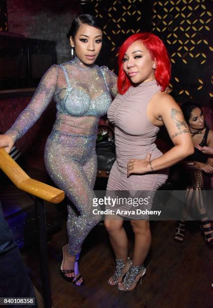 Keyshia Cole and Tameka Cottle attend the VMA after party hosted by Republic Records and Cadillac at TAO restaurant at the Dream Hotel on August 27,...