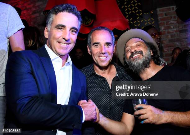 Avery Lipman, Monte Lipman and Mr. Brainwash attend the VMA after party hosted by Republic Records and Cadillac at TAO restaurant at the Dream Hotel...