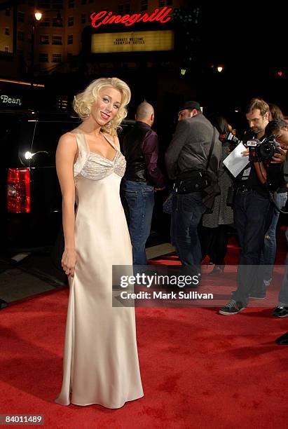 Actress Katie Morgan arrives at the Los Angeles Premiere of "Zack And Miri Make A Porno" at the Grauman's Chinese Theater on October 20, 2008 in...