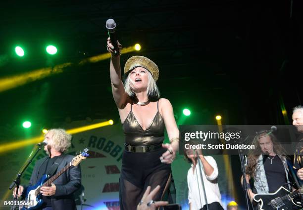 Singer Terri Nunn from the band Berlin performs onstage during the 10th annual Medlock Krieger All Star Concert benefiting St Judes Children's...