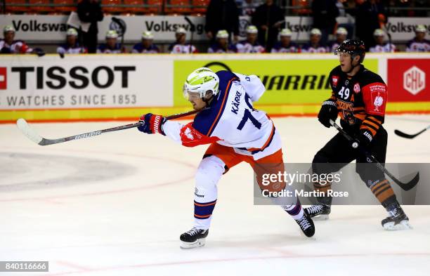 Jarno Kaerki of Tampere skates against the Grizzlys Wolfsburg during the Champions Hockey League match between Grizzlys Wolfsburg and Tappara Tampere...