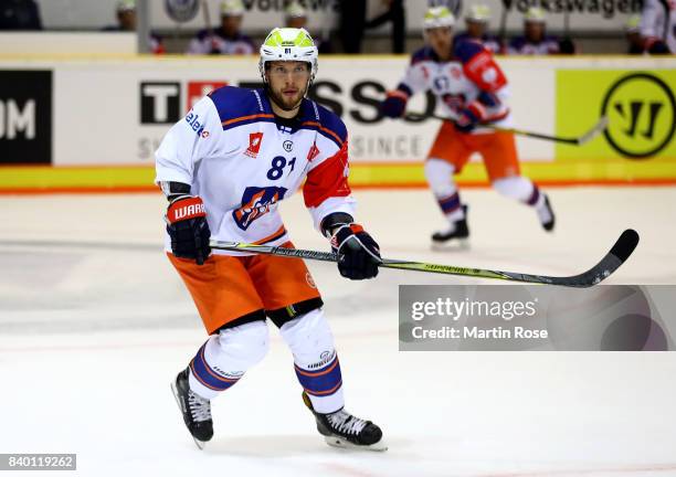 Jukka Peltola of Tampere skates against the Grizzlys Wolfsburg during the Champions Hockey League match between Grizzlys Wolfsburg and Tappara...