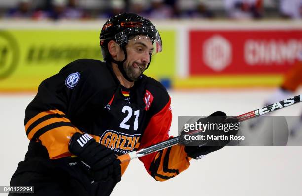 Christoph Hoehenleitner of Wolfsburg skates against Tappara Tampere during the Champions Hockey League match between Grizzlys Wolfsburg and Tappara...