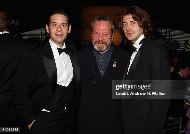 Producer Derek Anderson, director Terry Gilliam and producer Victor Kubicek during The 2nd Annual amfAR Cinema Against AIDS Dubai Gala held at the...