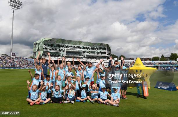 Children participate in ECB All Stars Cricket during the lunch interval during day two of the 2nd Investec Test match between England and West Indies...