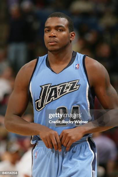 Paul Millsap of the Utah Jazz looks up court during the game against the Sacramento Kings on December 2, 2008 at Arco Arena in Sacramento,...